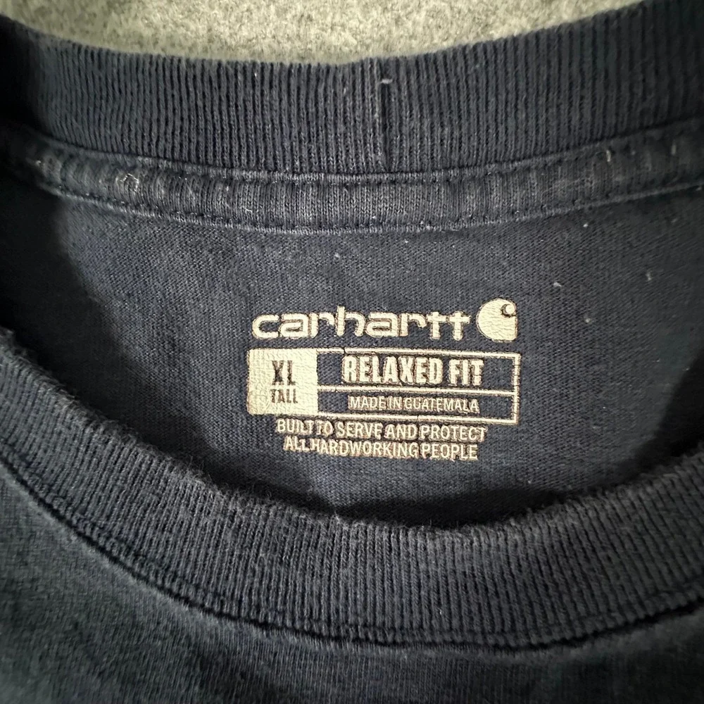 Carhartt Shrek Patch Pocket T Shirt XL Tall Black Mens Relaxed Fit Custom Sewn